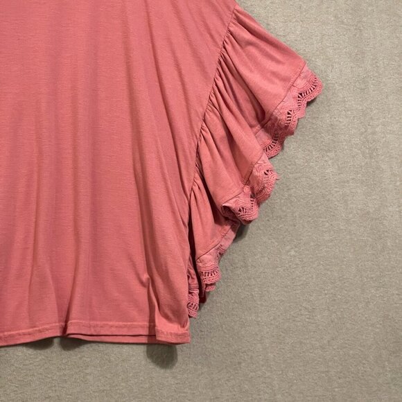 She + Sky Blouse Women's Small Mauve Sleeveless with Ruffles - Picture 4 of 12